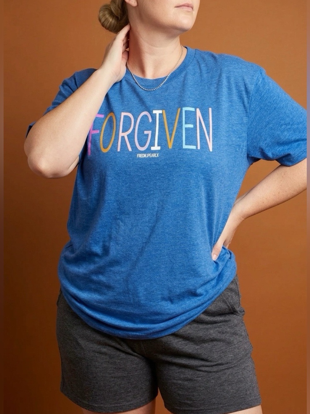 'Forgiven' Graphic Tee in Blue - Fredpoppearlx